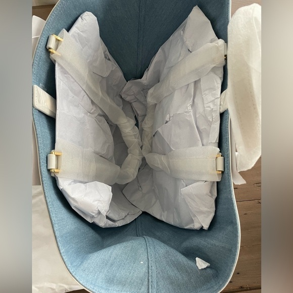 Veronica Beard large v link tote bag in indigo multi NWT - Picture 6 of 7